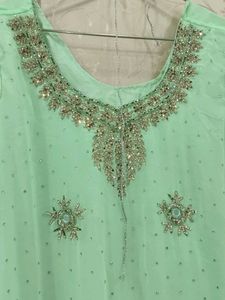 Mint Green Embroidered Kurti
