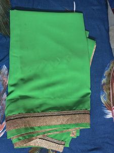 Green Ethnic Saree with Gold Border