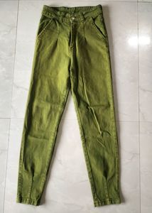 High Waist Green Jeans