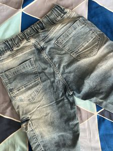 Denim Cargo Joggers