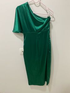 Emerald Green One-Shoulder Dress