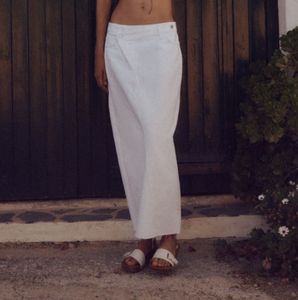 Trending Zara White Denim Maxi Skirt