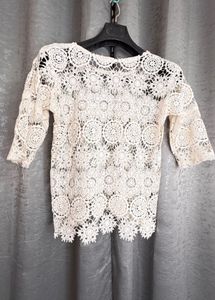 White Netted Top