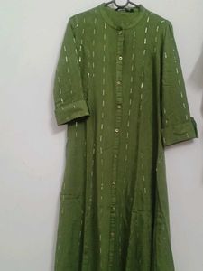 Green Embellished Kurta