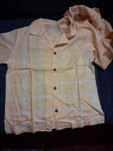 Stylish Peach Checkered Shirt 7 To 8 Yer