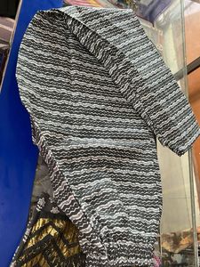 Black & White Print Kurta Pants Set
