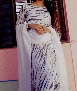 Tie-Dye Long Sleeve Kurta Set