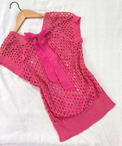 Pinterest Bow Pink Knit Top D