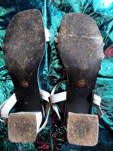 Silver Grey Sandal With 2 Inch Heel