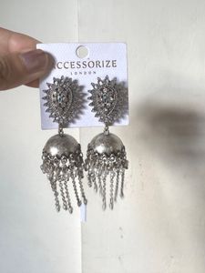 Accessorize London Silver Jhumka Earrings