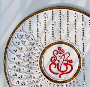 beautiful ganesha pattern lippan art ✨️♥️