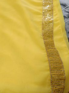 Yellow Chiffon Saree