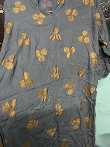 Grey &amp; Gold Print Tunic