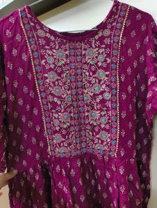 Purple Embroidered Kurta