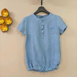 100% Linen Worked Top