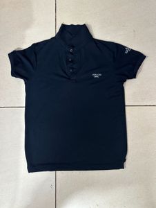 Dark Blue Collared Button Up T Shirt