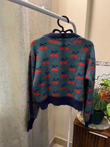 Cute Cherry Print Cardigan