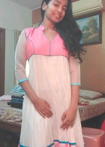 Elegant Pink & White Kurta