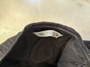 Zara Woman Denim Bustier Black Strapless Dress