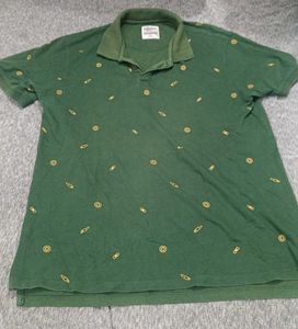 Green Printed Polo Shirt