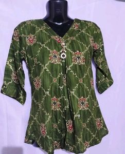 Green Printed Top