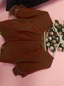 Elegant Brown &amp; Gold Sari