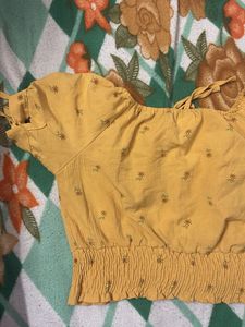 Cute Yellow Floral Top