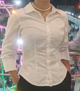H&M White Fitted Shirt