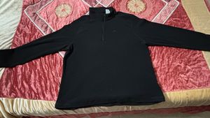 Men Black Lightweight Warm Fleece Sweatshirt