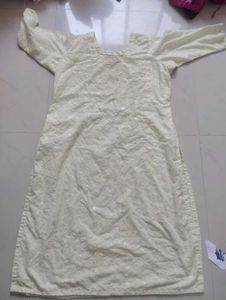 Cotton Lemon Yellow Kurta Set With Dupptta