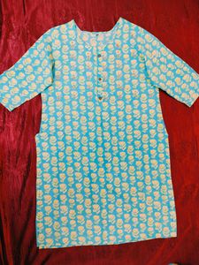 Summer Kurta Pant Set Woman Girls XXl Cotton Blue