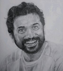 Actor Surya Realistic Pencil Sketch