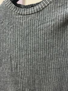 Zara Gray Ribbed  Mini Dress