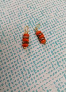 Orange Beaded Earrings