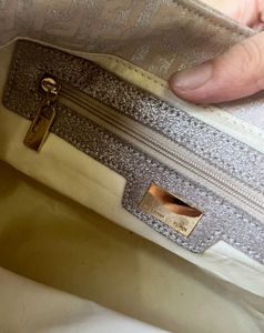 Vintage Fendi Metallic Canvas And Leather Bag