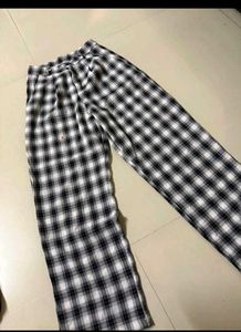 Plaid Wide Leg Pants