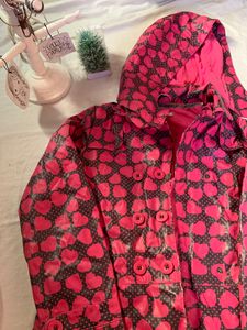 Heart Printed Polister Coat