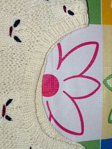 White Handmade At Home With Wool Sweater For Kids
