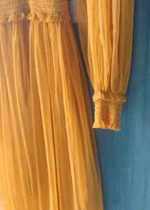 Elegant Yellow Lace Dress