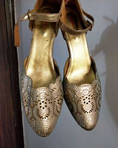 Mesh Gold Mules