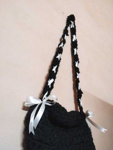 Black Crochet Bow Bag 🎀