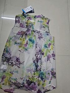 Sleevless Transparent Printed Top Small Size