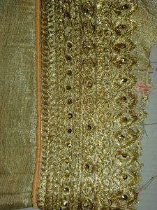 Unstiched Gold Blouse Cloth