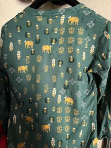 Pantaloons Green Printed Short Kurti
