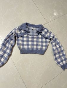 winter Checkered Crop Top - Stylish & Trendy