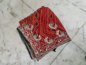 Bandhani gotta Patti work saree