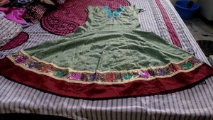 Full Gera Anarkali Kurta Set With Embroidery Stone