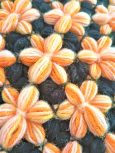 Woollen Crochet Tablet Mat Double Colour, Reversib