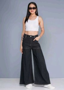 Wide Leg Denim Pants