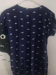 Navy Printed Top
